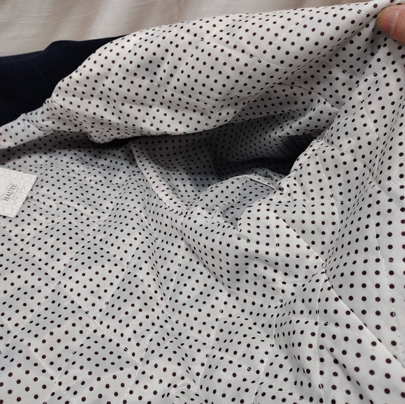 Haute Edition Navy Blue Wool Blend Peacoat With Oversized Scarf - Picture 12 of 12